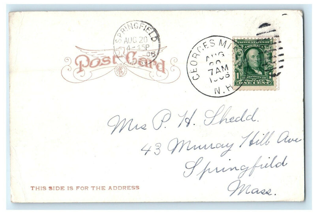 1906 Sunapee Mountains from Blodgetts, New Hampshire NH Antique Postcard