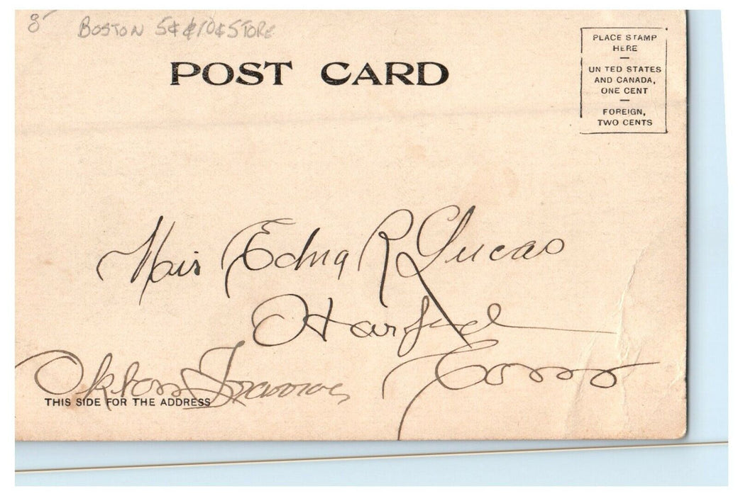 1905 Main Street Scene, Webster, Massachusetts MA Antique Postcard