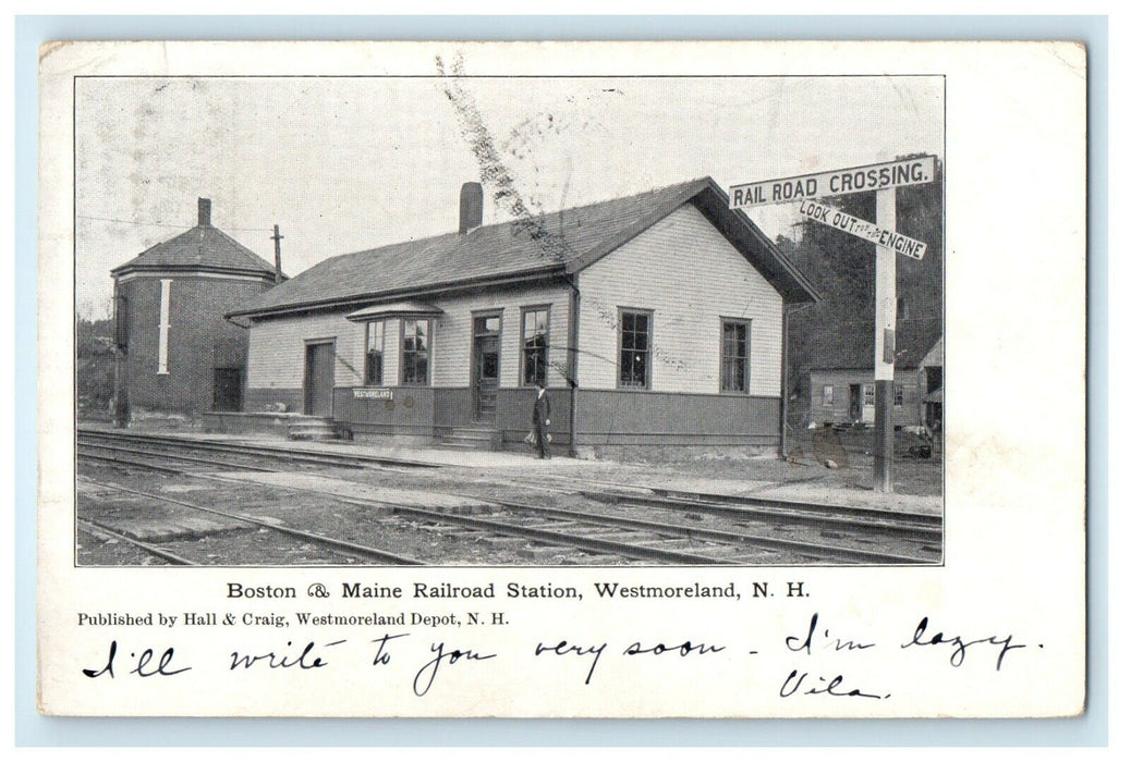 1907 Boston And Maine Railroad Station Westmoreland New Hampshire NH Postcard