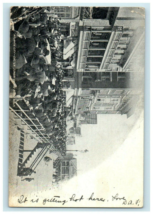 1905 Easter Sunday on the Boardwalk, Atlantic City New Jersey NJ Postcard