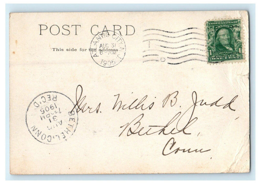 1905 Easter Sunday on the Boardwalk, Atlantic City New Jersey NJ Postcard