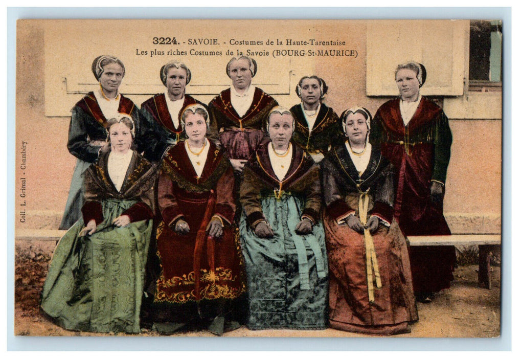 c1910s Costumes De La Haute Tarentaise Riches Costumes Savoie France Postcard