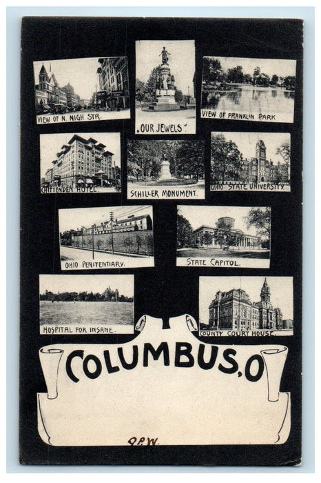 1907 A Multiview Of Columbus Ohio OH Posted Antique Postcard