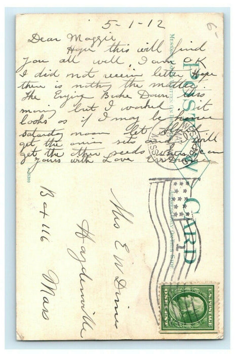 1912 Pavilion and Hampton Ponds, Westfield Massachusetts MA Antique Postcard