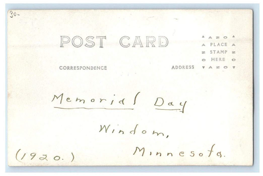 c1910's Memorial Day Windom Minnesota MN RPPC Photo Posted Antique Postcard