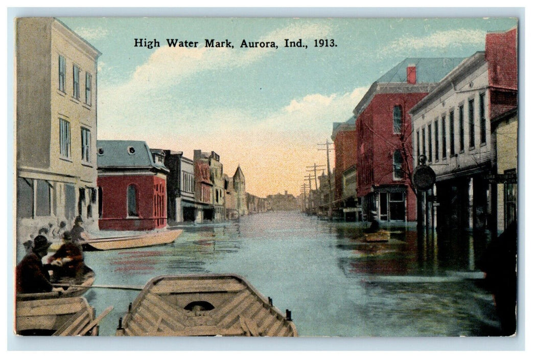 c1910's High Water Mark Boats Aurora Indiana IN Unposted Antique Postcard