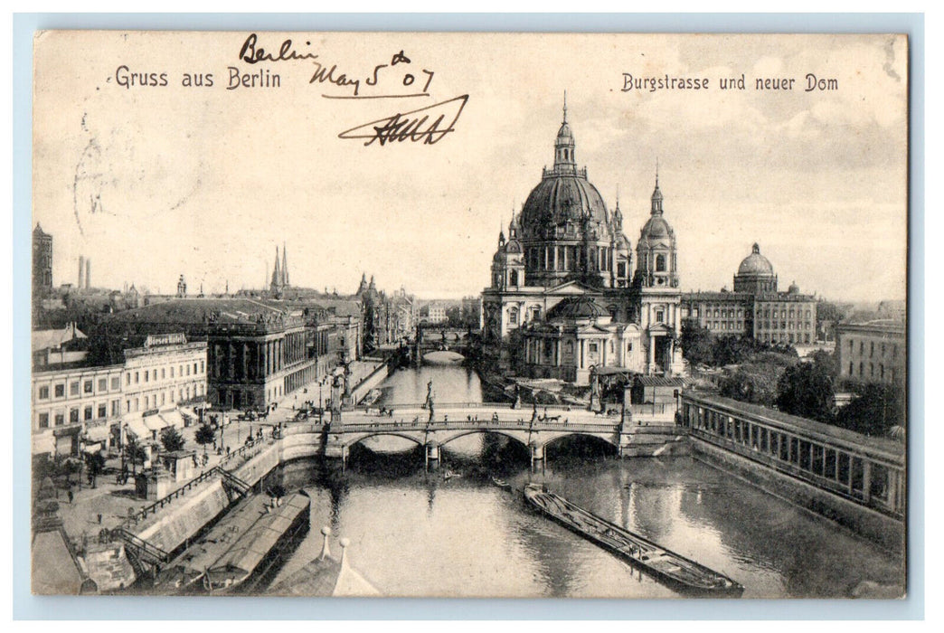 1901 Burgstrasse Und Neuer Dom, Gruss Aus (Greetings from) Berlin Postcard