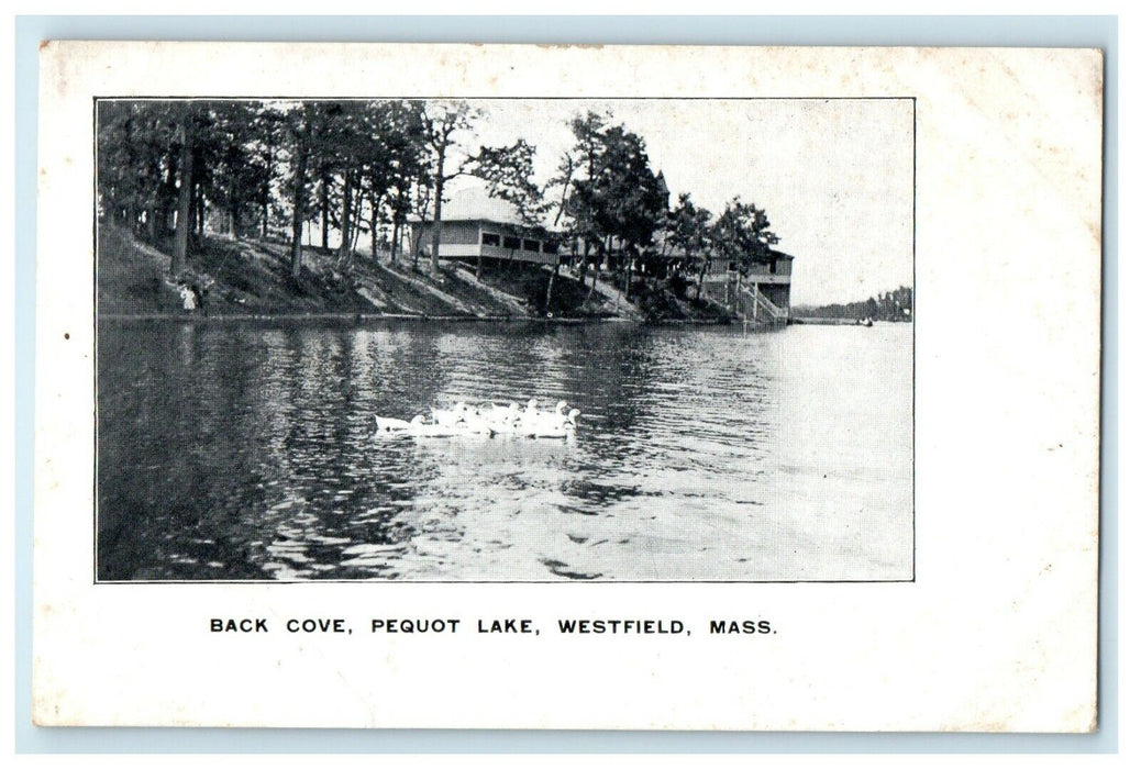 1904 Back Cove, Pequot Lake, Westfield Massachusetts MA Antique Postcard
