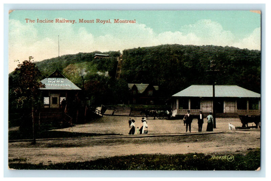 1912 The Incline Railway Mount Royal Montreal Quebec Canada CA Vintage Postcard