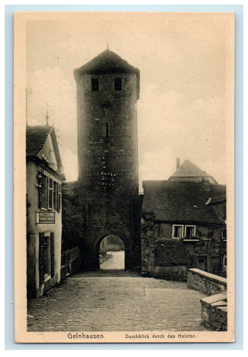 c1910 Durchblick Durcch Das Holztor Gelnhausen Germany Unposted Postcard