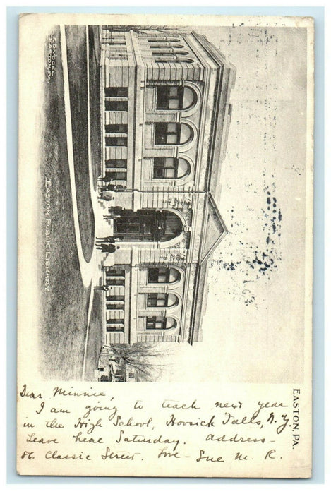 1905 Easton Public Library, Easton Pennsylvania PA Antique Posted Postcard