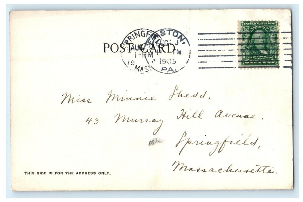 1905 Easton Public Library, Easton Pennsylvania PA Antique Posted Postcard