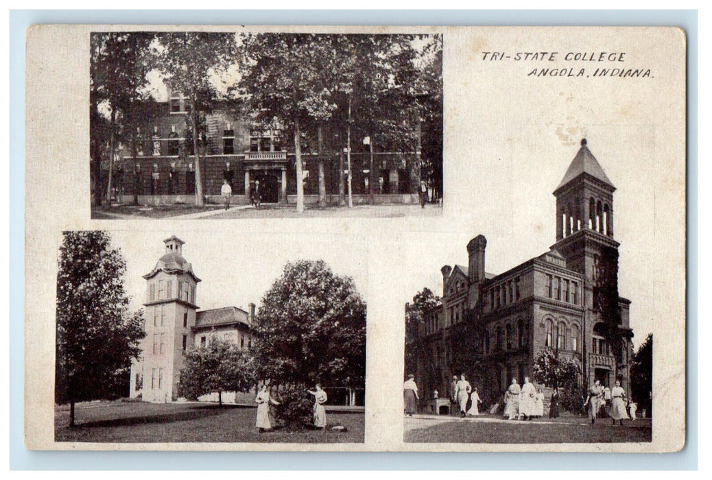 c1940s Multiview of Tri-State College Angola Indiana IN Unposted Postcard
