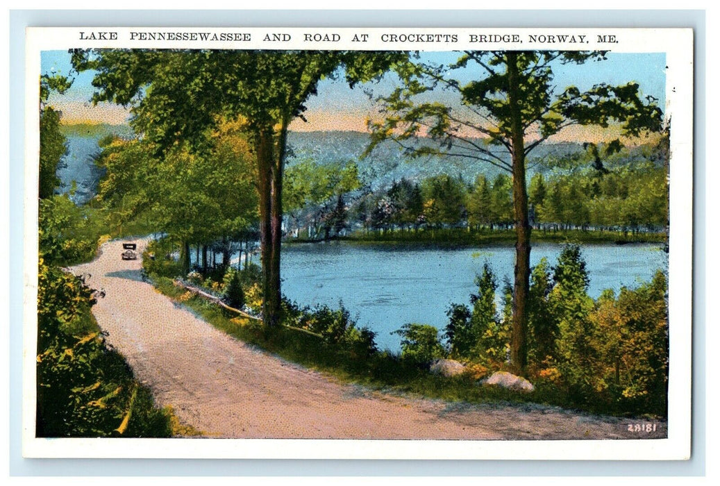 1930 Lake Pennesseewassee, Crocketts Bridge Road, Norway Maine ME Postcard