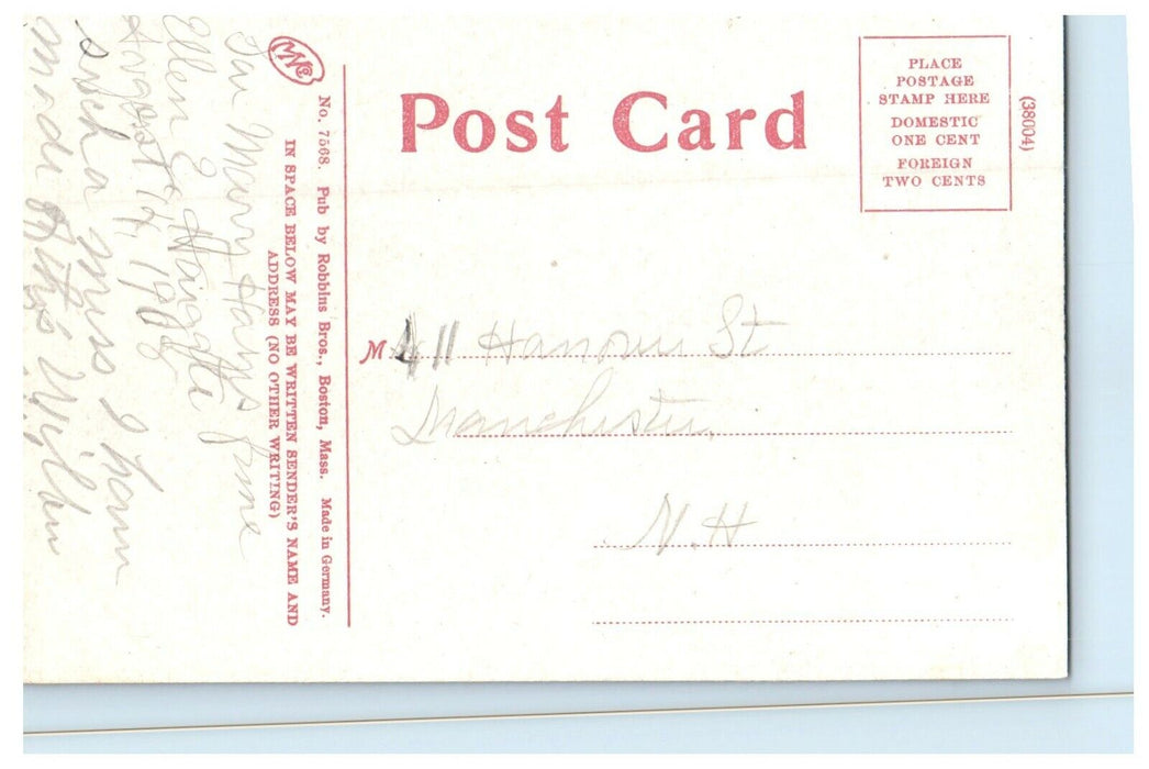 1916 Hunnewell Gardens, Wellesley, Massachusetts MA Antique Posted Postcard