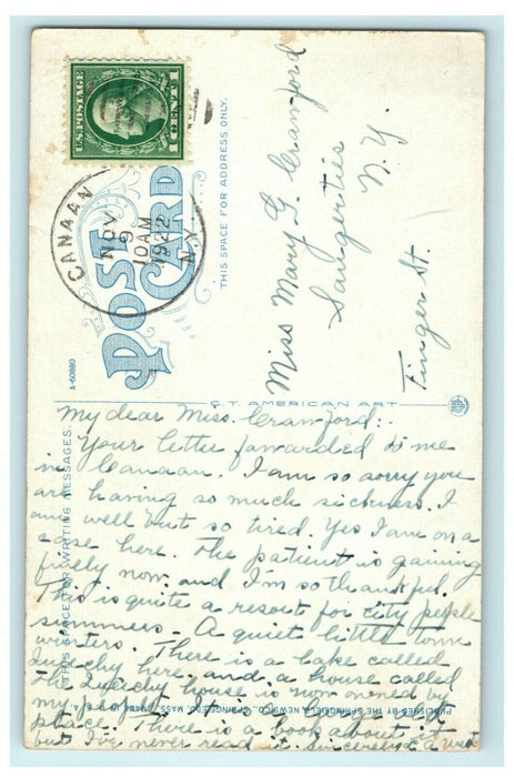 Civic Center Court Square Springfield Massachusetts 1922 Vintage Postcard