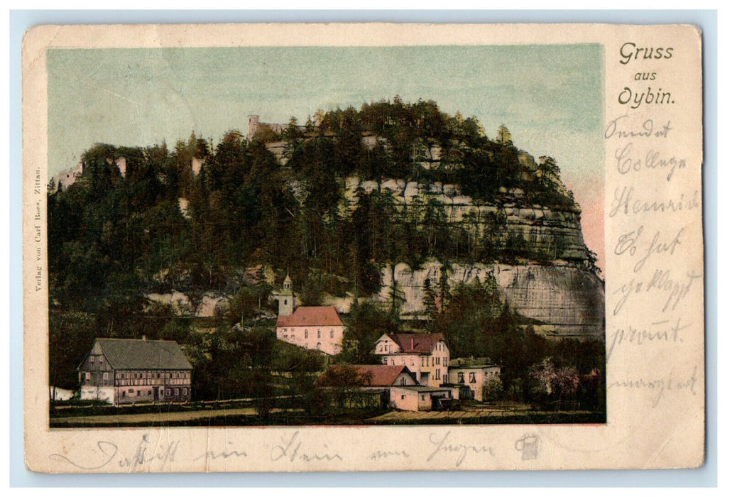 1901 Rock Mountain View, Gruss Aus (Greetings From) Oybin Germany Postcard