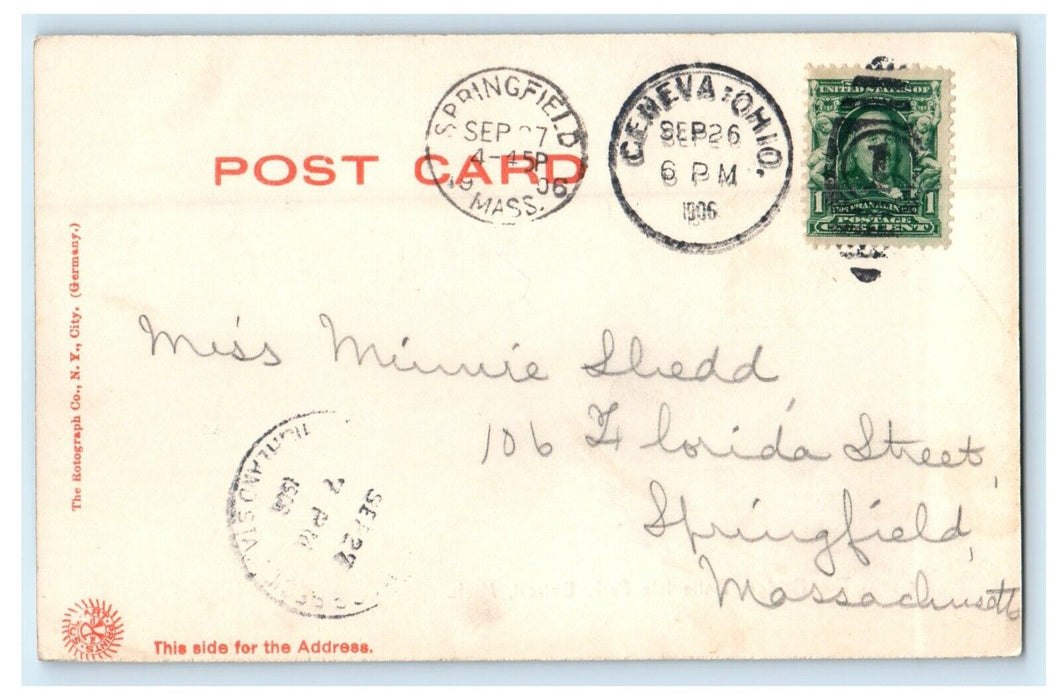 1906 The Bridge Belle Park Rowboat Scene Detroit Michigan MI Antique Postcard