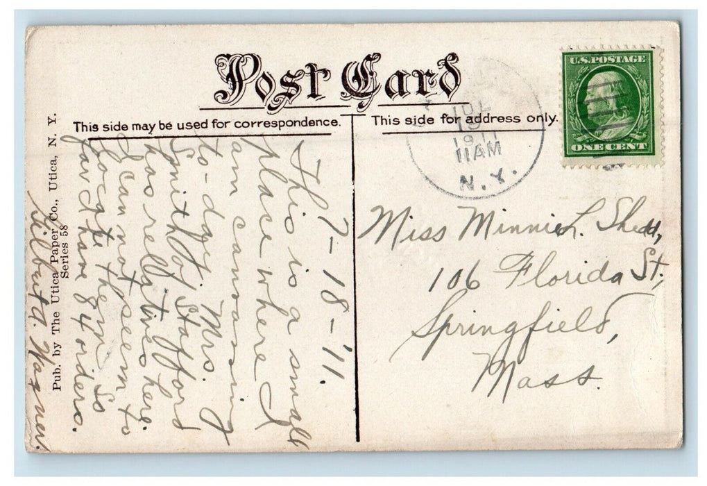 1911 Entrance Of High School West Winfield New York NY Antique Postcard