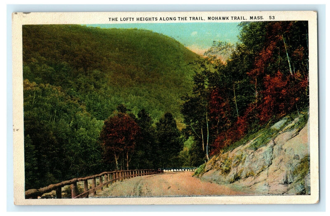 Lofty Heights Along Trail Mohawk Trail Massachusetts 1924 Vintage Postcard