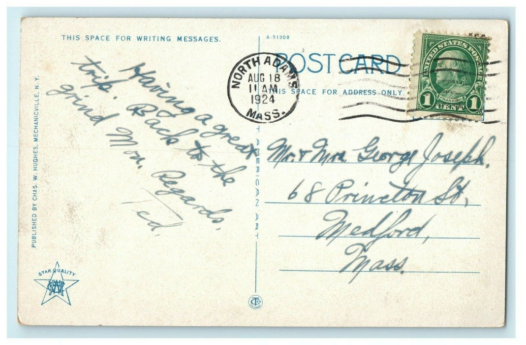 Lofty Heights Along Trail Mohawk Trail Massachusetts 1924 Vintage Postcard
