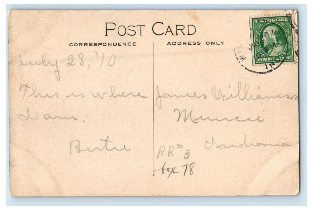 1910 A View Of Lily Pond Winona Lake Indiana IN Posted Antique Postcard