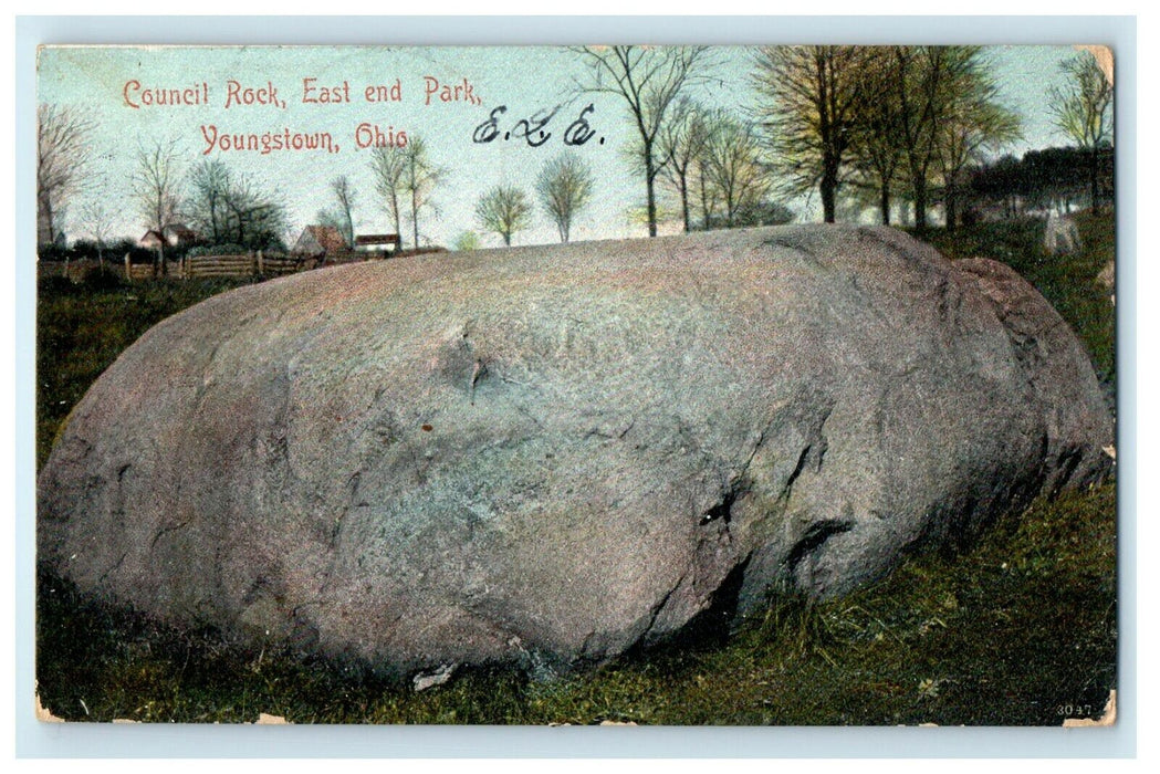 1907 Council Rock East End Park Youngstown Ohio OH Antique Postcard