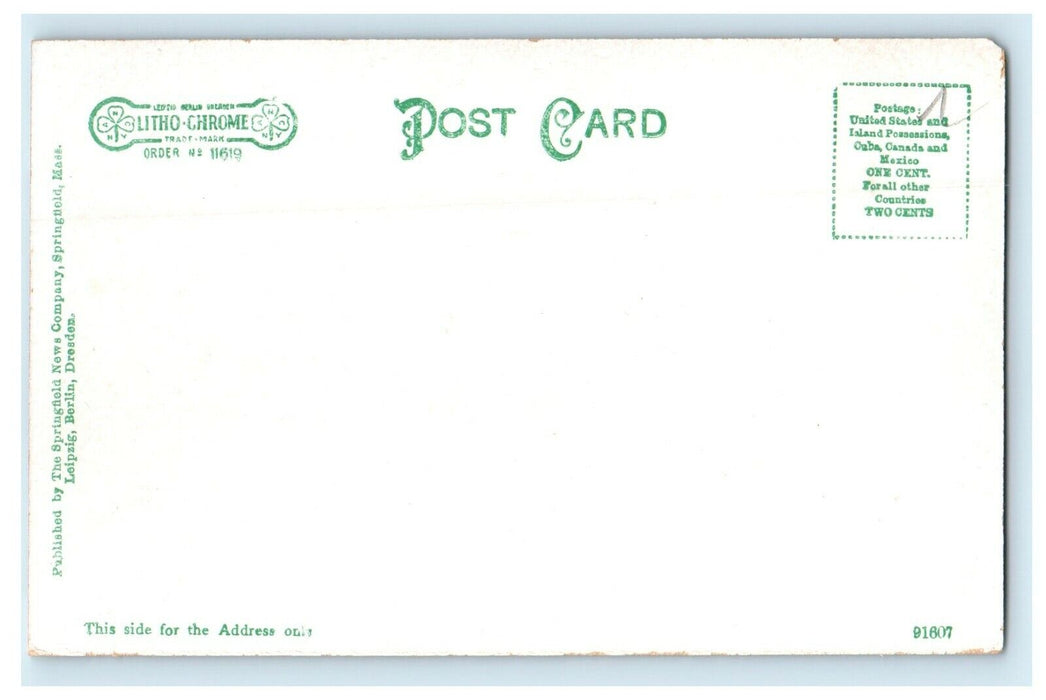 c1905 Little River Bridge Main Street Westfield Massachusetts MA UDB Postcard