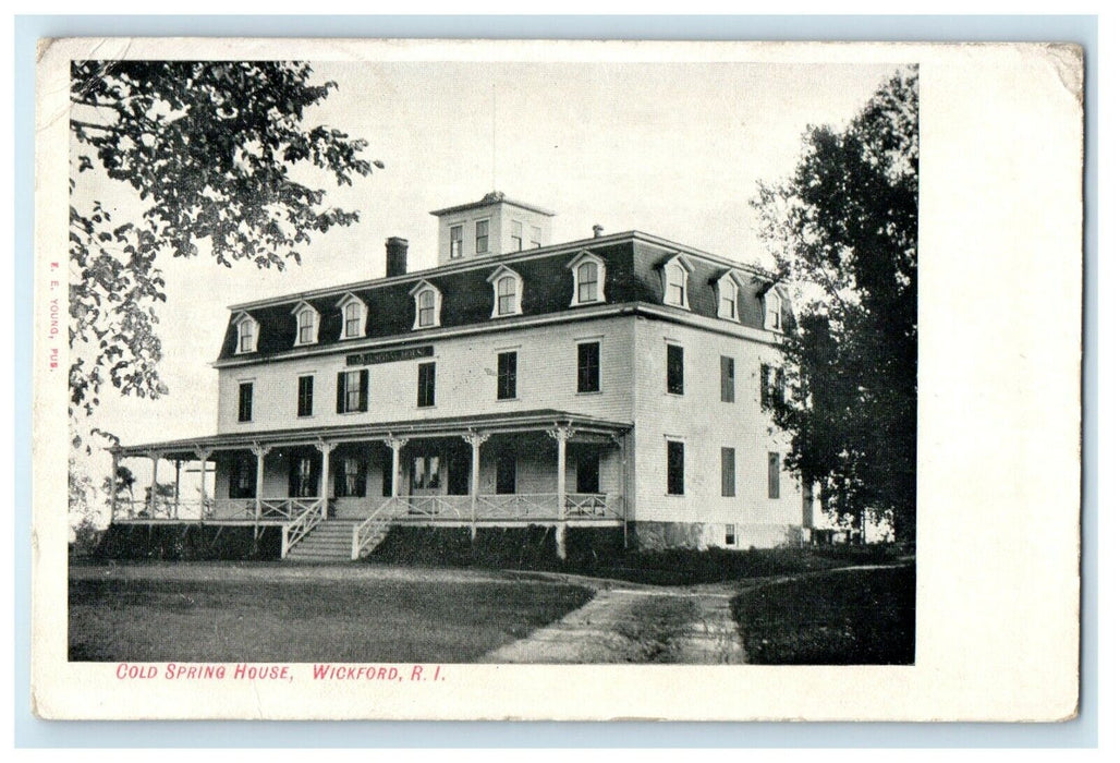 1909 Cold Spring House, Wickford Rhode Island RI Antique Posted Postcard