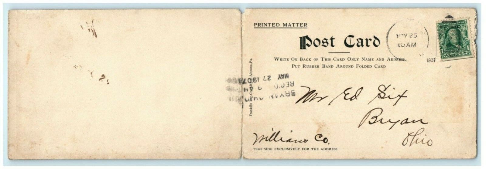 Altoona Pennsylvania Fold Out Horseshoe Curve Railroad Track View Postcard