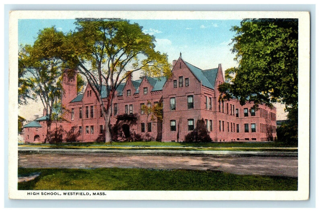 1916 High School View Westfield Massachusetts MA Antique Unposted Postcard