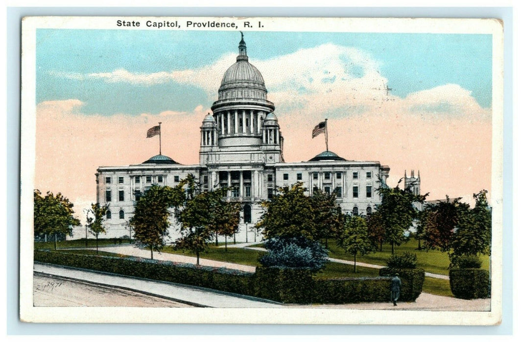 State Capitol Providence Rhode Island 1921 Vintage Postcard