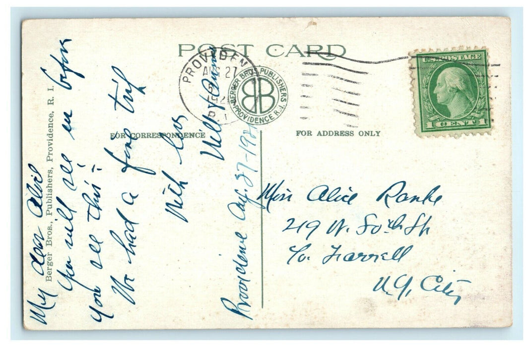 State Capitol Providence Rhode Island 1921 Vintage Postcard