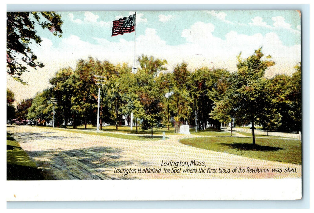 Lexington Battlefield Massachusetts Advertising Baldwin Pillsbury Postcard