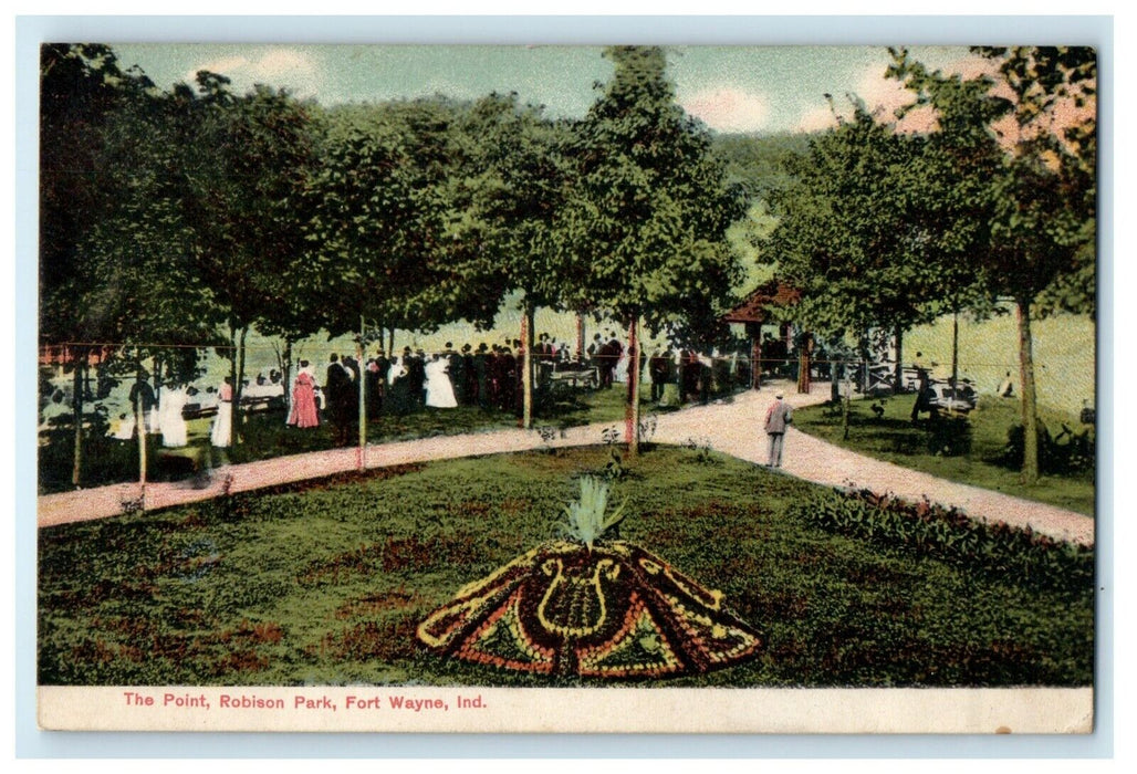 1907 The Point Robinson Park Fort Wayne Indiana IN Posted Antique Postcard