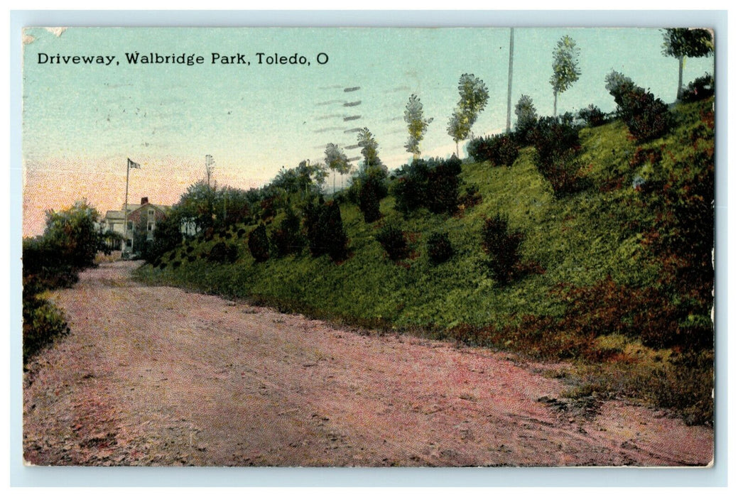 1915 Driveway Walbridge Park Toledo Ohio OH Posted Antique Postcard