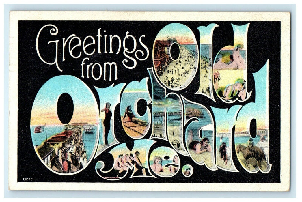 1907 Greetings from Old Orchard Beach, Maine ME Antique Posted Postcard