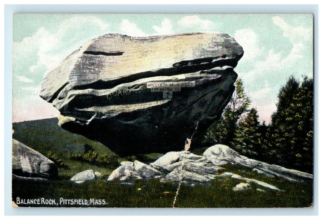 c1910 Balance Rock Pittsfield Massachusetts MA Posted Antique Postcard