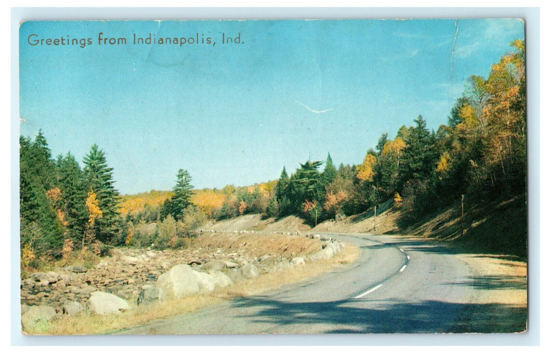 Greetings From Indianapolis Indiana 1960 Road and Stream Vintage Postcard