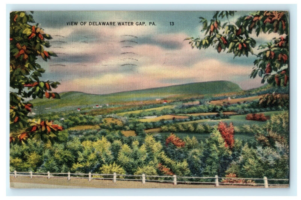 View of Delaware Water Gap Pennsylvania 1946 Antique Vintage Postcard