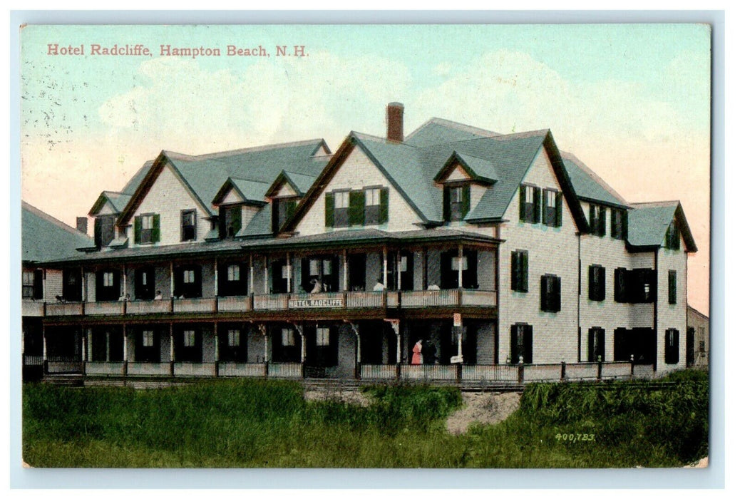 1909 Hotel Radcliffe Hampton Beach New Hampshire NH Posted Antique Postcard