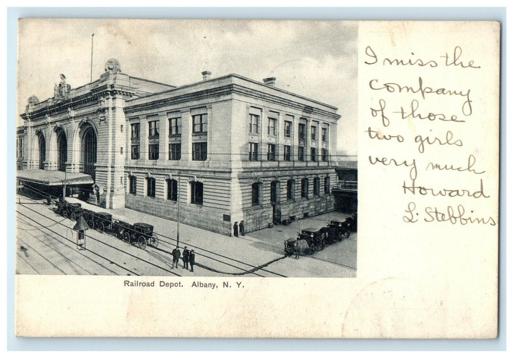 1906 View Of Railroad Depot Albany New York NY Undivided Back Postcard