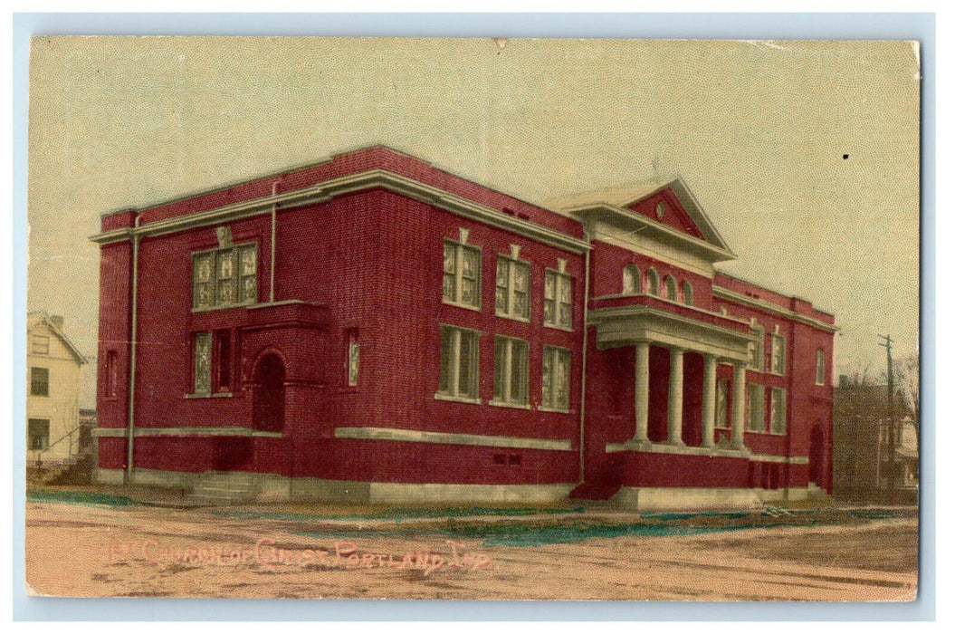 1948 1st Church of Christ Portland Indiana IN Posted Antique Postcard