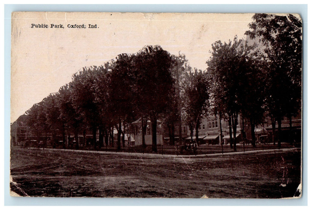 1912 Nature Scene, Public Park Oxford Indiana IN Posted Antique Postcard