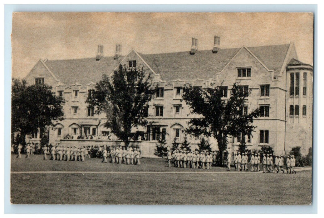 1951 Frank Elliot Ball Residence Hall Ball State College Muncie IN Postcard