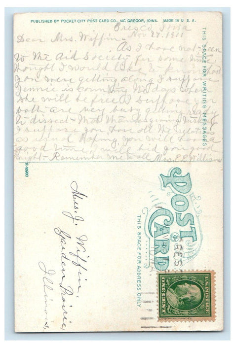 1911 Court House Building, Cresco Iowa IA Posted Antique Postcard