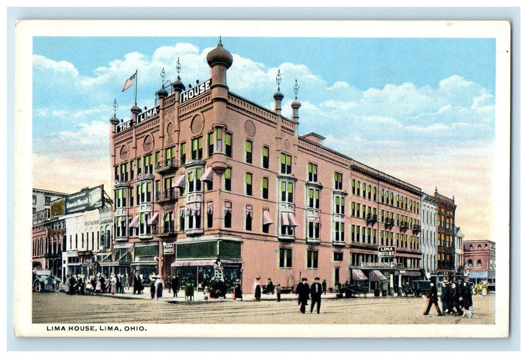 c1930s Big Building of Lima House, Lima Ohio OH Unposted Vintage Postcard