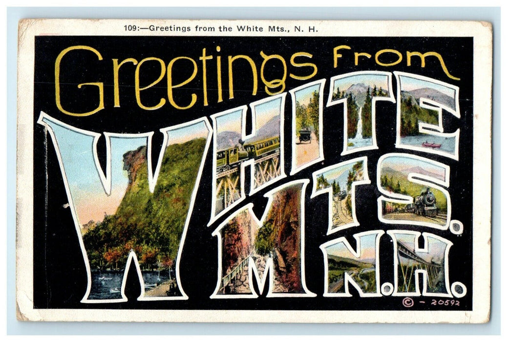 Greetings From White Mountains New Hampshire NH Unposted Postcard