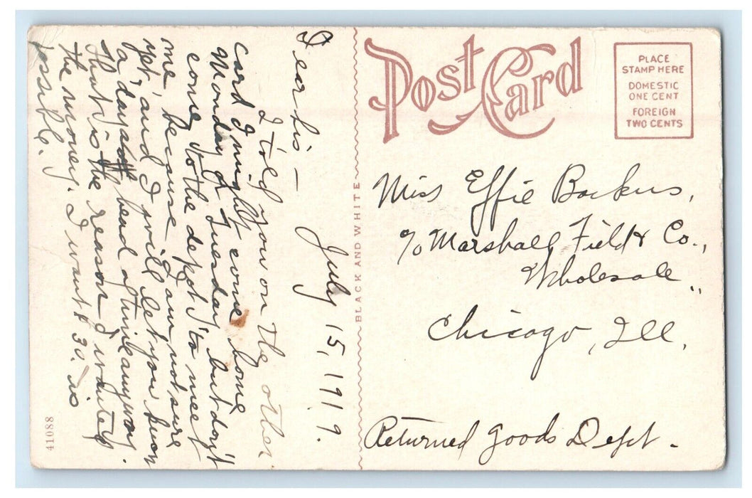 1919 North Side Of The Square David City Nebraska NE Posted Antique Postcard