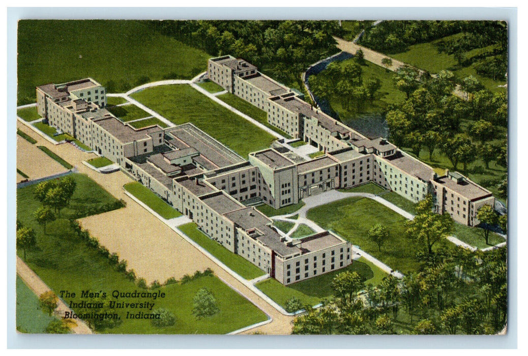 1955 The Men's Quadrangle Indiana University Bloomington Indiana IN Postcard